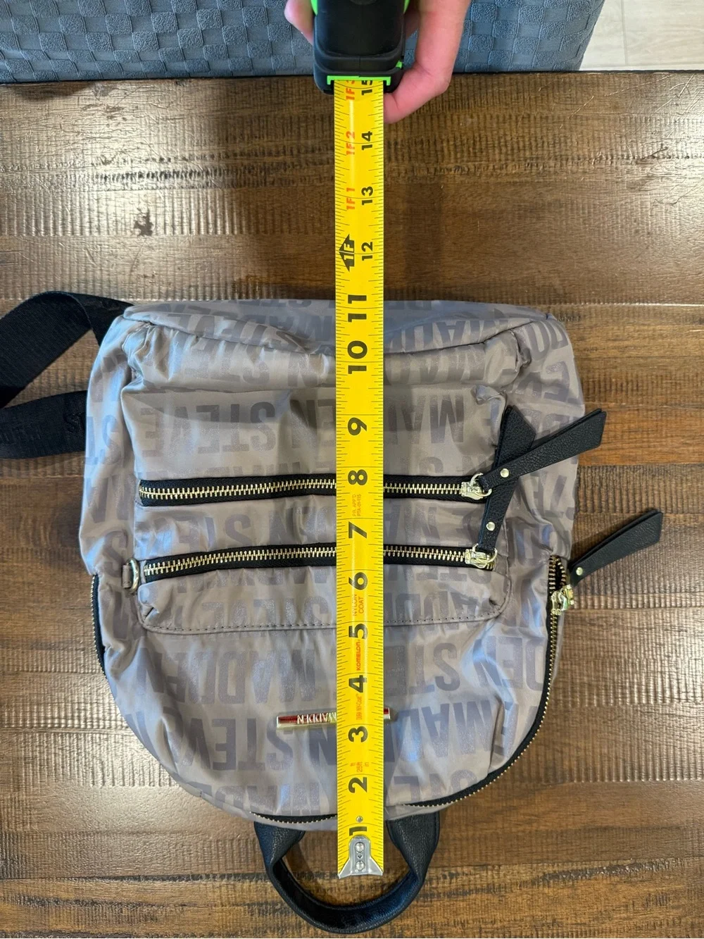 Steve Madden Taupe Logo Mini Backpack